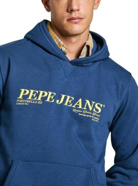 Sweatshirt Pepe Jeans Dylan mit blauer Kapuze für Herren