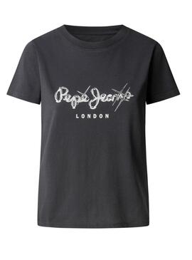 T-shirt Pepe Jeans Leticia Schwarz für Damen.