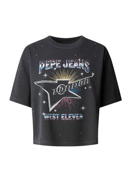 T-Shirt Pepe Jeans Louise in Schwarz für Damen