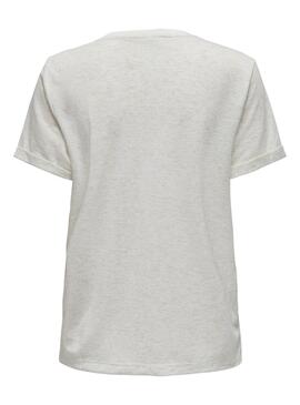 T-shirt Only Lulu V-Ausschnitt Weiß für Damen