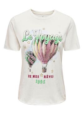 T-shirt Only Lucy Voyage Weiß für Damen