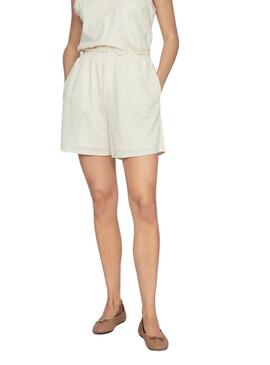 Kurze Hose Vila Vicarmena Beige für Damen