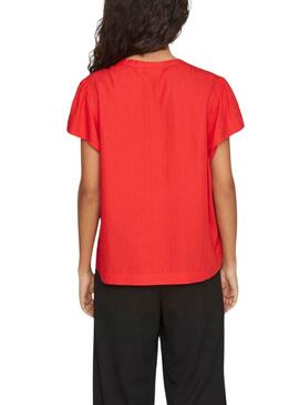 Bluse Vila Vinensa Rot für Damen