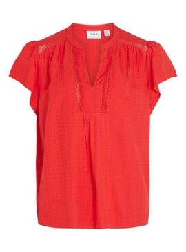 Bluse Vila Vinensa Rot für Damen