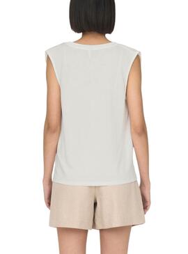 T-Shirt Only Free Modal Satin Beige für Damen