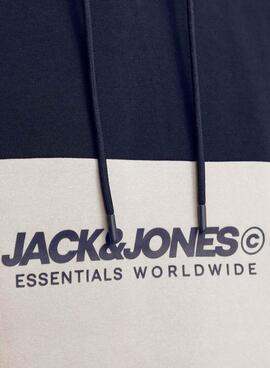 Sweatshirt Jack and Jones Elegacy Blocking mit Kapuze Marineblau für Herren.