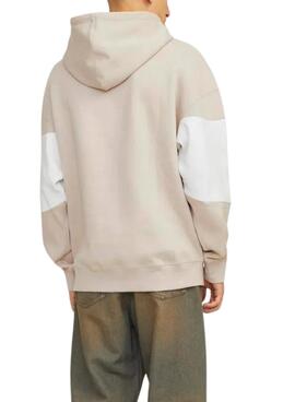 Sweatshirt Jack and Jones Elegacy Blocking mit Kapuze in Beige für Herren