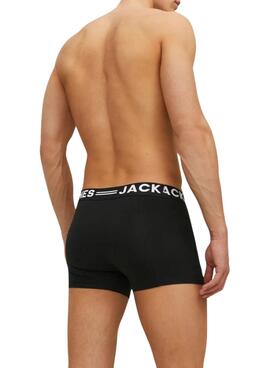 Pack 3 Boxershorts Jack and Jones Sense schwarz für Herren