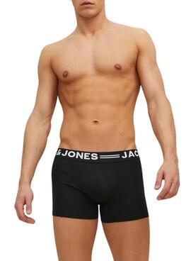 Pack 3 Boxershorts Jack and Jones Sense schwarz für Herren