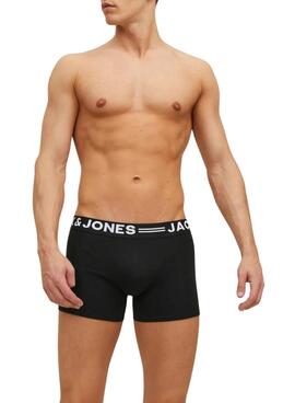 Pack 3 Boxershorts Jack and Jones Sense schwarz für Herren