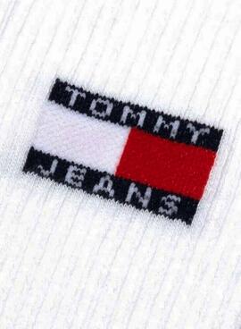 Pack 2 Socken Tommy Jeans weiß Vertical Logo für Männer und Frauen