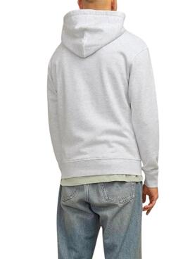 Sweatshirt Jack and Jones Portland Block mit Kapuze in Weiß für Herren.