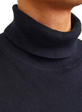 Pullover Jack and Jones Basic Rollkragenpullover in Marineblau für Herren