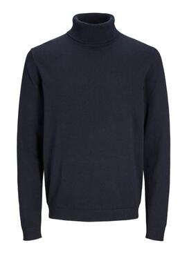 Pullover Jack and Jones Basic Rollkragenpullover in Marineblau für Herren