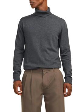 Pullover Jack and Jones Basic Rollkragen grau für Herren.