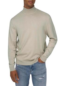 Pullover Only and Sons Wyler mit Rollkragen in Beige für Herren