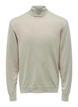 Pullover Only and Sons Wyler mit Rollkragen in Beige für Herren