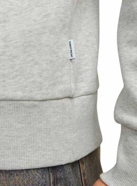 Sudadera Jack and Jones Jelogo grau für Herren.