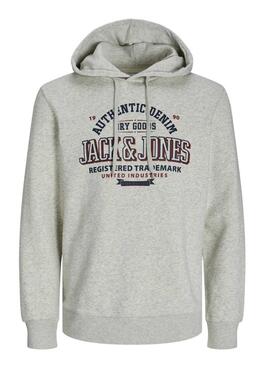 Sudadera Jack and Jones Jelogo grau für Herren.