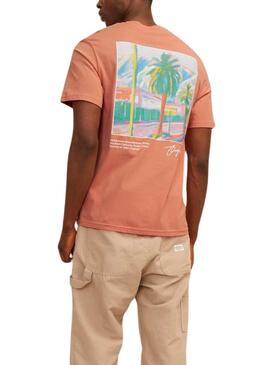 T-Shirt Jack and Jones Raruba orange für Herren.