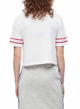T-Shirt Calvin Klein Monogram Tape Weiß Damen