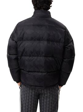 Gepolsterte Jacke Lacoste Jacquard Monogramm Schwarz für Herren.