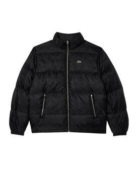 Gepolsterte Jacke Lacoste Jacquard Monogramm Schwarz für Herren.