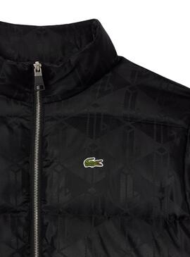 Gepolsterte Jacke Lacoste Jacquard Monogramm Schwarz für Herren.