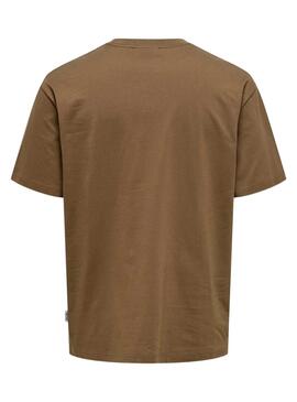 T-Shirt Only and Sons Derek Relaxed braun für Herren