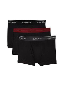 Paket mit 3 Calvin Klein Baumwoll-Boxershorts für Herren in Schwarz.