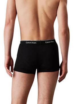 Paket mit 3 Calvin Klein Baumwoll-Boxershorts für Herren in Schwarz.