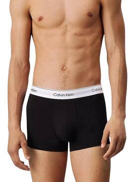 Pack 3 Calvin Klein Boxershorts in Schwarz mit weißem Bund für Herren