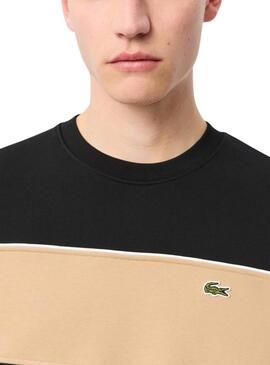Sweatshirt von Lacoste mit schwarzen Farbblöcken für Herren.