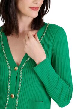 Jacke Naf Naf grüne Kette für Damen
