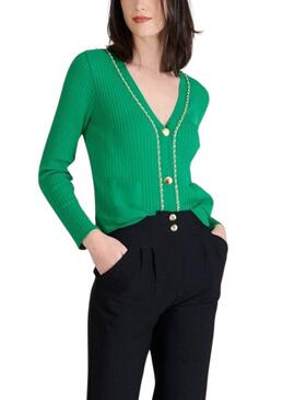 Jacke Naf Naf grüne Kette für Damen