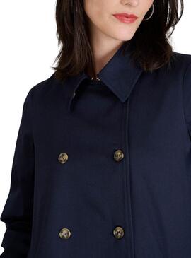 Trenchcoat Naf Naf Denis Marine für Damen.