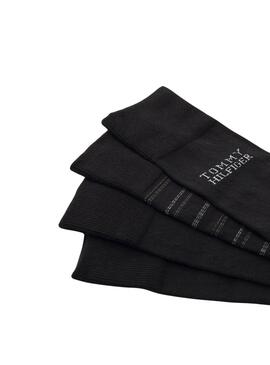 Geschenkbox 4 Tommy Hilfiger schwarze Herrensocken.