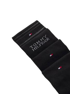 Geschenkbox 4 Tommy Hilfiger schwarze Herrensocken.