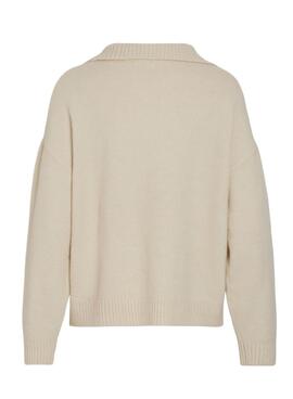 Vila Visaltina Beige Strickpullover für Frauen.