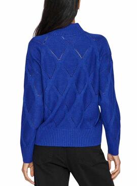 Vila Viaugie Rollkragenpullover in Blau für Damen.