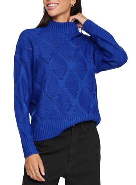 Vila Viaugie Rollkragenpullover in Blau für Damen.