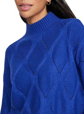 Vila Viaugie Rollkragenpullover in Blau für Damen.