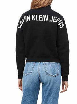 Sweatshirt Calvin Klein Back Logo Schwarz Damen