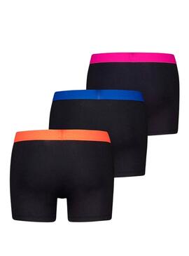 Geschenkbox Levis 3 schwarze Neon-Boxershorts für Männer