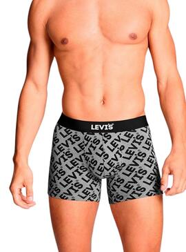 Geschenkbox Levis 3 graue Boxershorts mit Logo für Männer