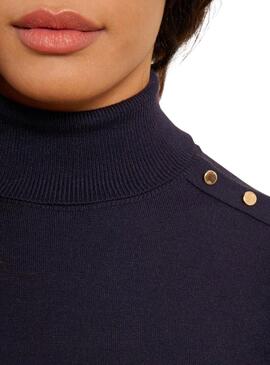 Pullover Naf Naf Mina Rollkragen Marineblau für Damen
