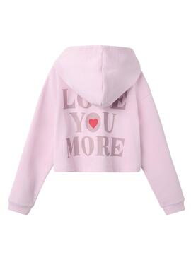 Sweatshirt Name It Terren cropped rosa für Mädchen.