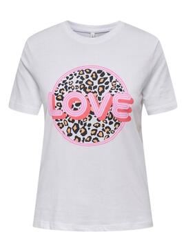 T-shirt Only Lariya Love weiß für Damen