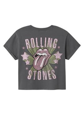 T-Shirt Name It Rolling Stones grau für Mädchen