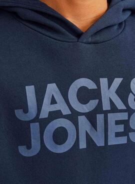 Sweatshirt Jack and Jones Corp Logo Marine für Kinder.